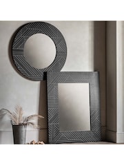 Gallery Home Black Wood Holywell Round Mirror - Image 1 of 6