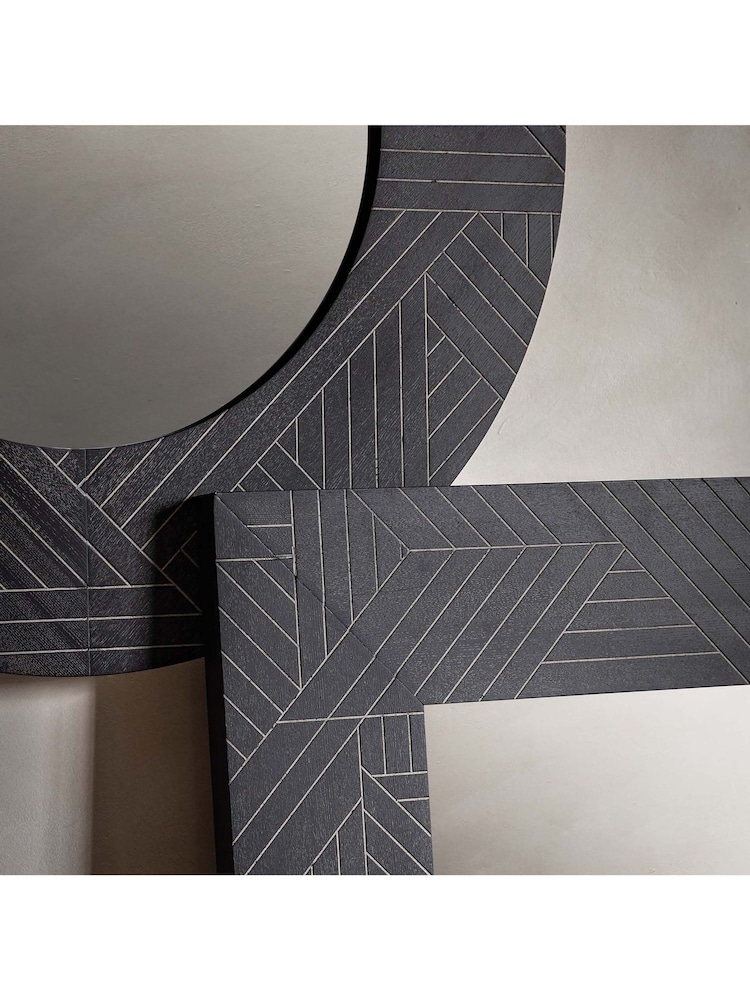 Gallery Home Black Wood Holywell Round Mirror - Image 2 of 6