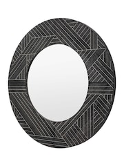 Gallery Home Black Wood Holywell Round Mirror - Image 6 of 6