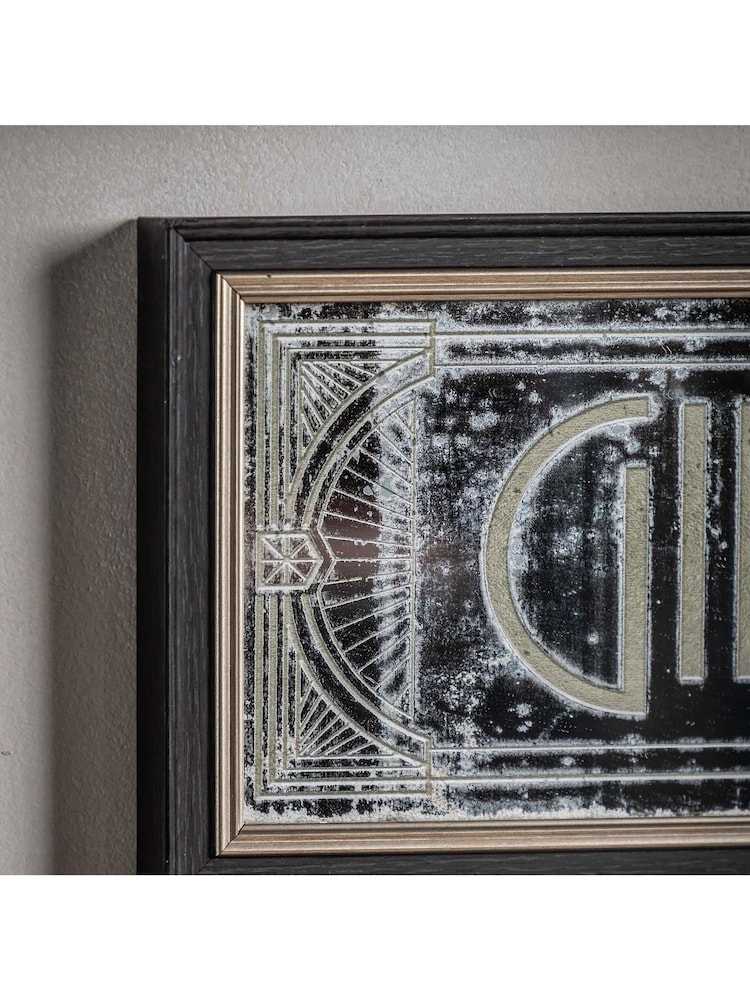 Gallery Home Brown Retro Gin Bar Mirrored Sign - Image 2 of 3