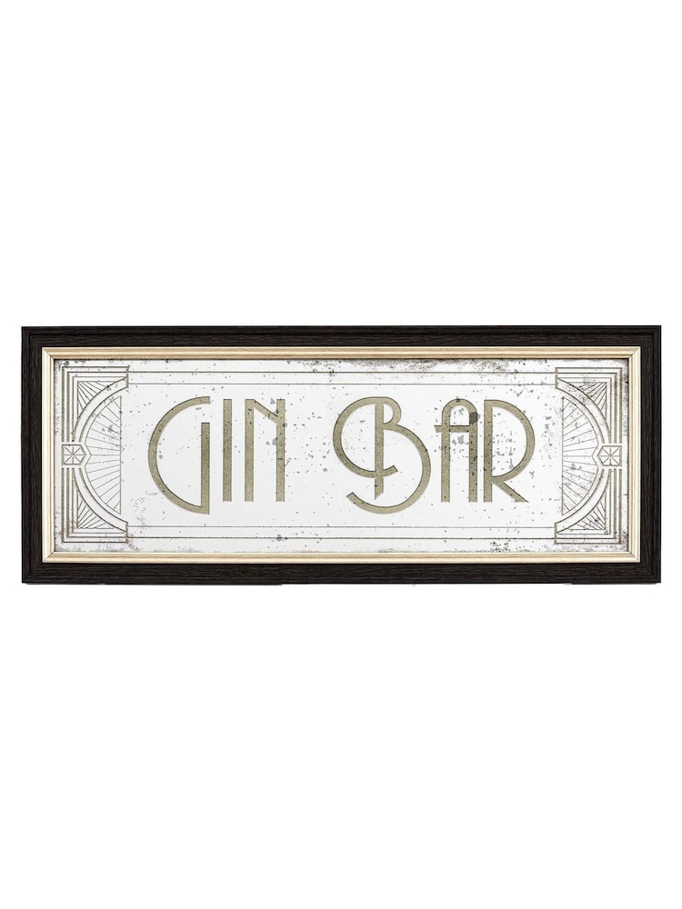 Gallery Home Brown Retro Gin Bar Mirrored Sign - Image 3 of 3