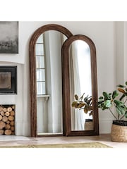 Gallery Home Charcoal Dark Wood Harlech Arch Full Length Mirror - Image 1 of 7