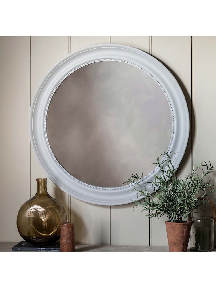 Gallery Home Stone Wood Loughor Round Wall Mirror - Image 1 of 1
