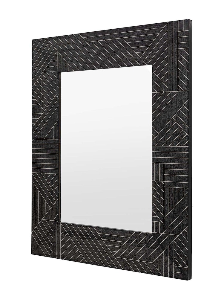 Gallery Home Black Wood Holywell Rectangle Mirror - Image 6 of 6