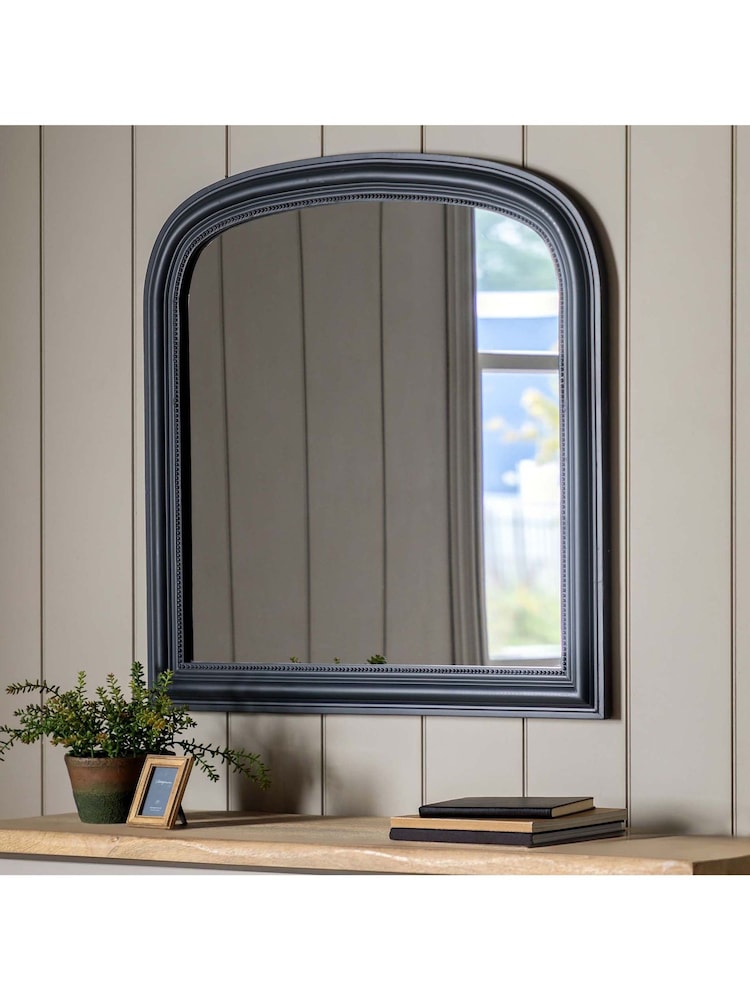 Gallery Home Grey Wood Loughor Overmantle Mirror - Image 1 of 7