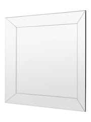 Gallery Home Silver Clear Bevelled Glass Risca Square Wall Mirror - Image 4 of 5