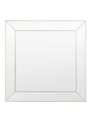 Gallery Home Silver Clear Bevelled Glass Risca Square Wall Mirror - Image 5 of 5