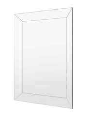 Gallery Home Silver Clear Bevelled Glass Risca Rectangle Wall Mirror - Image 4 of 5