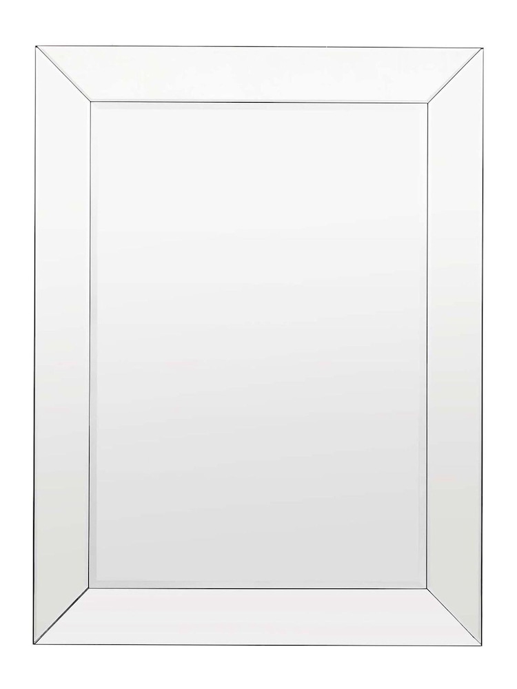 Gallery Home Silver Clear Bevelled Glass Risca Rectangle Wall Mirror - Image 5 of 5