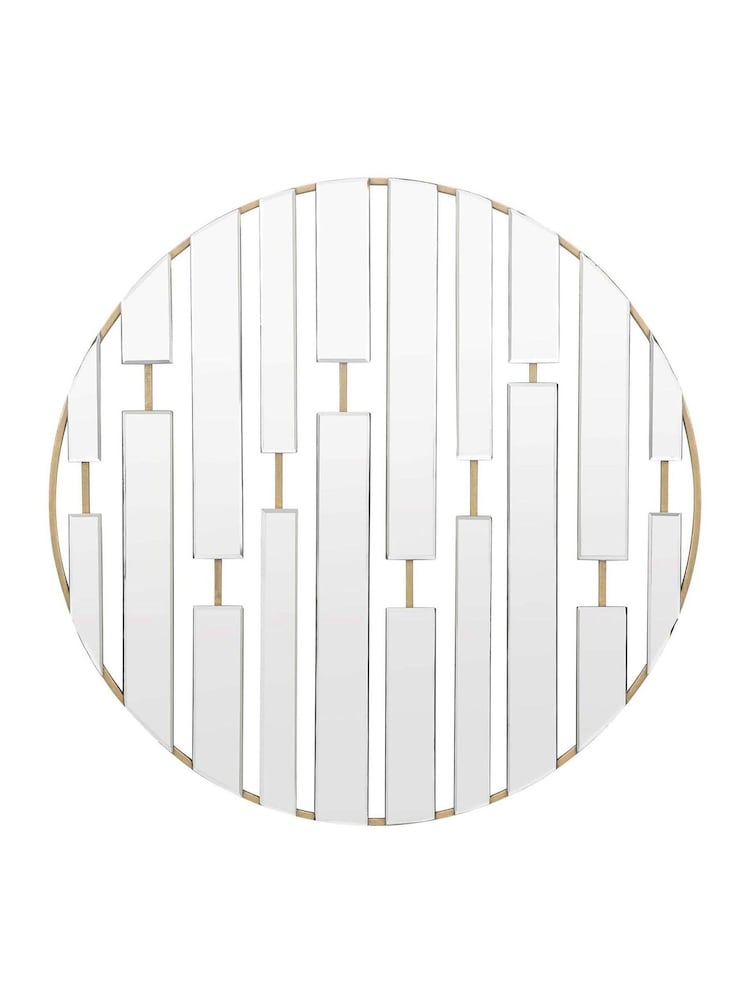 Gallery Home Champagne Conwy Decorative Round Mirror - Image 1 of 4 Gallery Home Champagne Conwy Decorative Round Mirror - Image 1 of 4