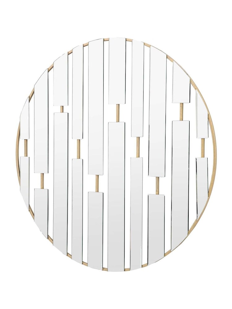 Gallery Home Champagne Conwy Decorative Round Mirror - Image 2 of 4 Gallery Home Champagne Conwy Decorative Round Mirror - Image 2 of 4