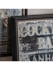 Gallery Home Brown Retro Cocktail List Mirrored Sign - Image 2 of 3