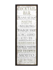 Gallery Home Brown Retro Cocktail List Mirrored Sign - Image 3 of 3