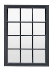 Gallery Home Grey Wood Loughor Rectangle Window Mirror - Image 2 of 6