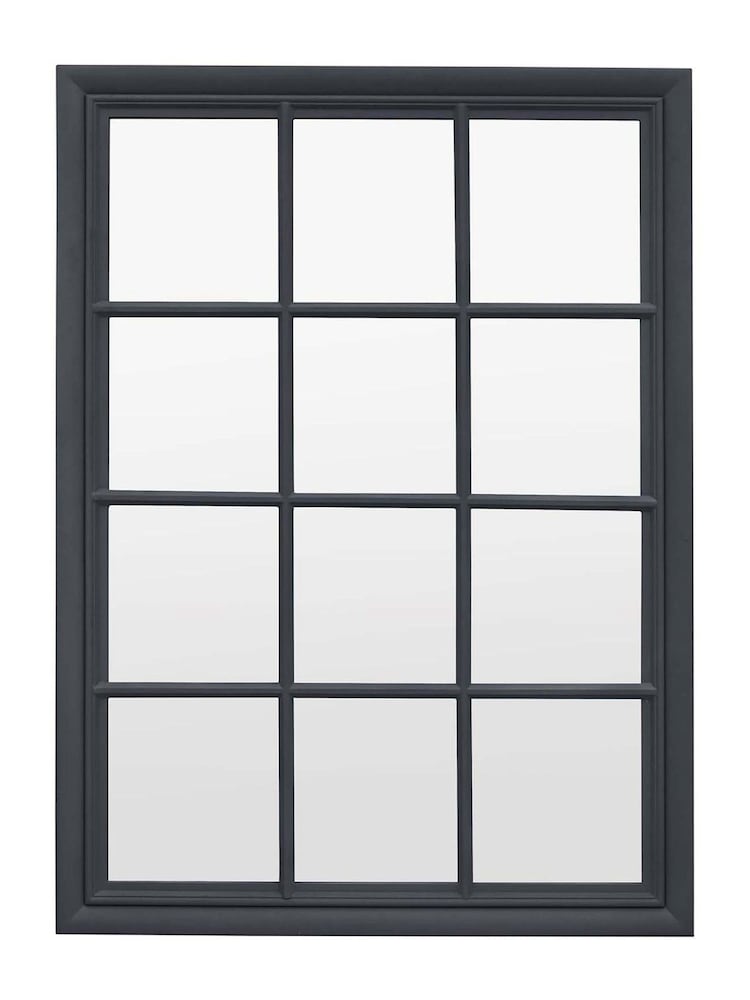 Gallery Home Grey Wood Loughor Rectangle Window Mirror - Image 2 of 6