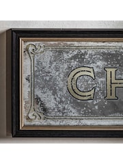 Gallery Home Brown Retro Champagne Mirrored Sign - Image 2 of 3