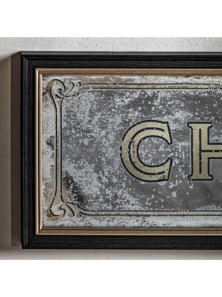 Gallery Home Brown Retro Champagne Mirrored Sign - Image 2 of 3 Gallery Home Brown Retro Champagne Mirrored Sign - Image 2 of 3