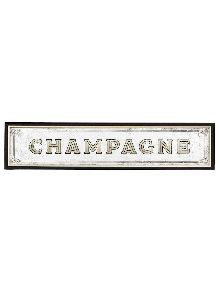 Gallery Home Brown Retro Champagne Mirrored Sign - Image 3 of 3 Gallery Home Brown Retro Champagne Mirrored Sign - Image 3 of 3