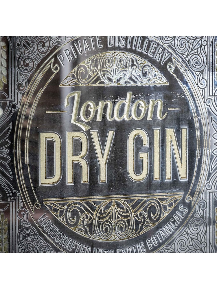 Gallery Home Brown Retro London Dry Gin Mirrored Sign - Image 2 of 3