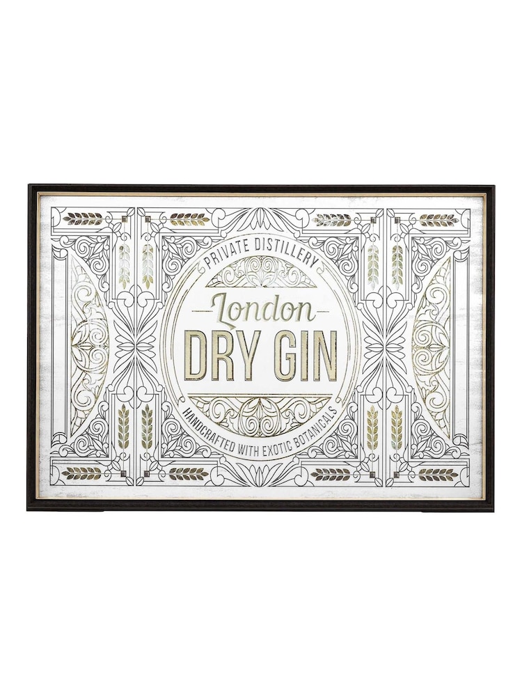 Gallery Home Brown Retro London Dry Gin Mirrored Sign - Image 3 of 3