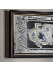 Gallery Home Brown Retro Espresso Mirrored Sign - Image 2 of 3