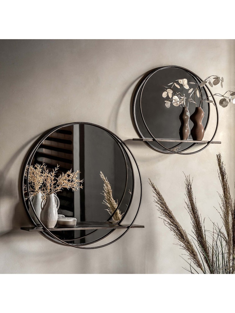 Gallery Home Gunmetal Chepstow Mirror with Integrated Shelf - Image 5 of 5