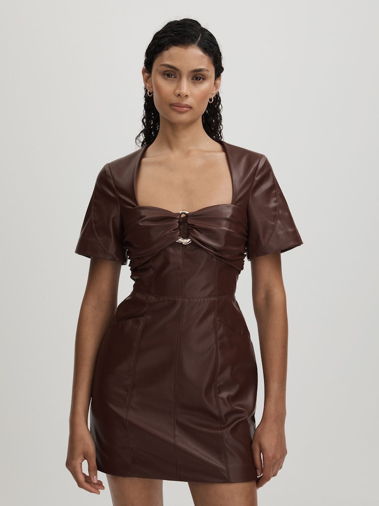 Amur Faux Leather Mini Dress - Image 1 of 6