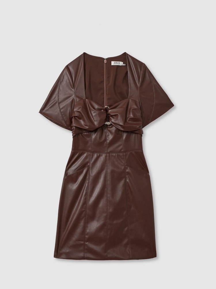 Amur Faux Leather Mini Dress - Image 2 of 6