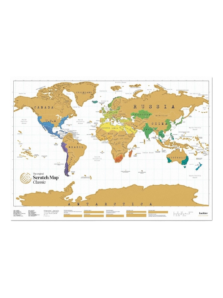 Suck UK Gold Large Classic Scratch Map - Image 2 of 3