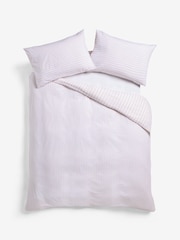 Pink Stripe Duvet Cover and Pillowcase Set - Image 4 of 5