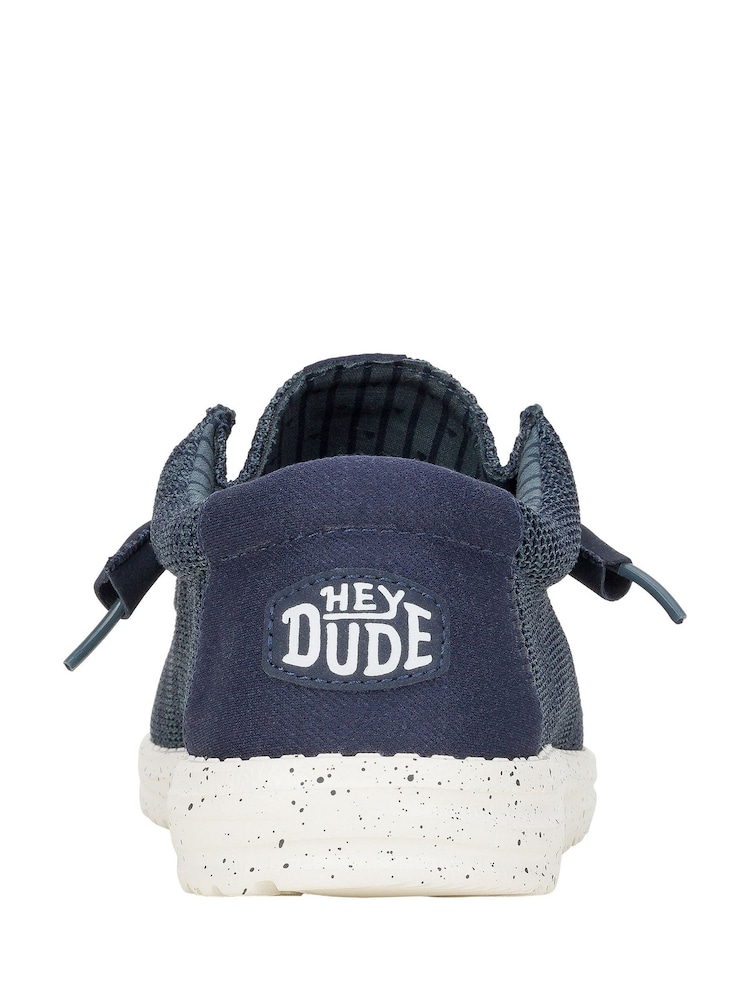 HEYDUDE Blue Wally Stretch Mesh Shoes - Image 4 of 4 HEYDUDE Blue Wally Stretch Mesh Shoes - Image 4 of 4