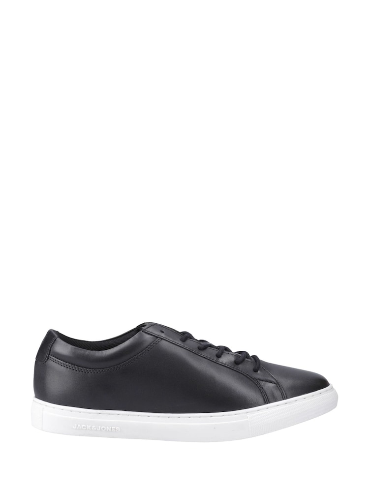 JACK & JONES Black Galaxy Leather Trainers - Image 1 of 4