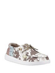HEYDUDE Natural Wendy Disco Cow Shoes - Image 1 of 4