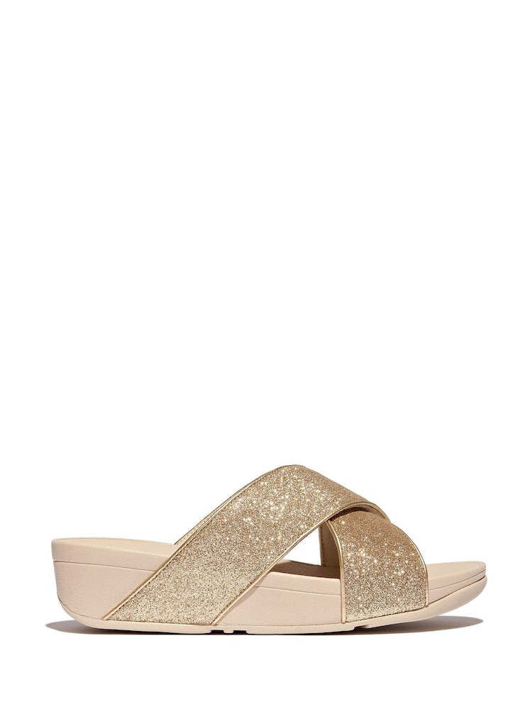 Fitflop Lulu Glitterball Cross Slides - Image 1 of 3