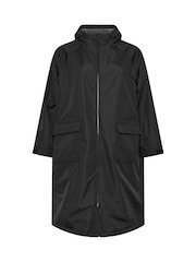 Yours Curve Black Waterproof Fleece Lined Robe - Image 5 of 5