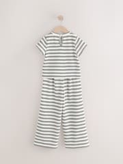 Black/White Stripe Crochet T-Shirt and Wide Leg Set (3-16yrs) - Image 2 of 4