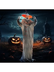 Homcom Grey 183cm Halloween Animated Clown with Sound Effects - Image 1 of 6