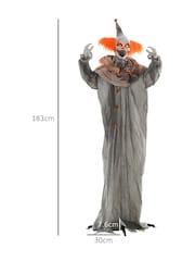 Homcom Grey 183cm Halloween Animated Clown with Sound Effects - Image 3 of 6