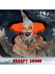 Homcom Grey 183cm Halloween Animated Clown with Sound Effects - Image 5 of 6