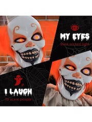 Homcom Grey 183cm Halloween Animated Clown with Sound Effects - Image 6 of 6
