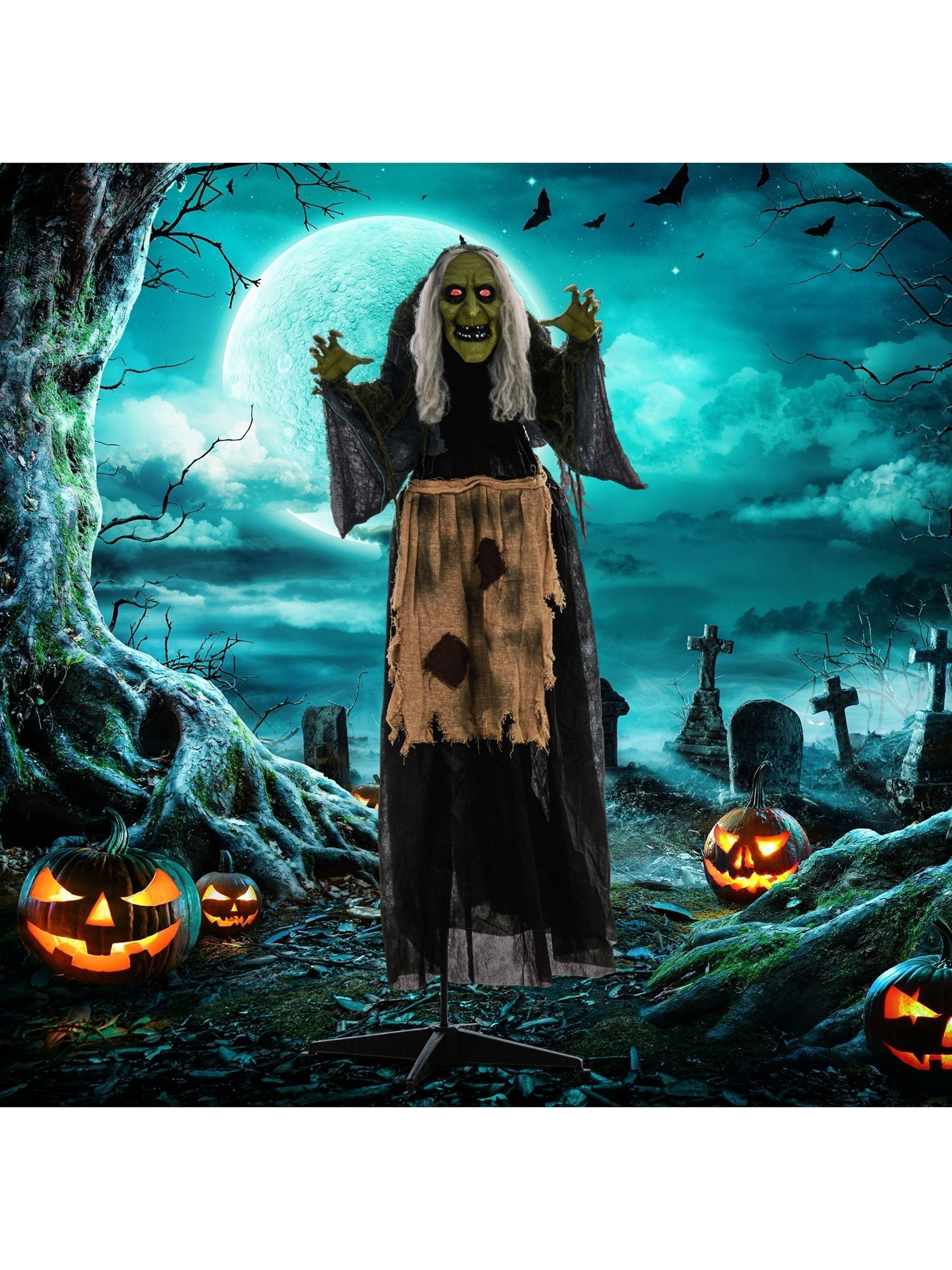 B&Q -  Halloween Witch Animatronic Prop With Sound Activated - Image 4