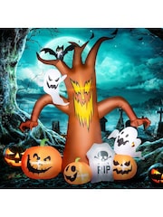Homcom Orange 7.9FT Halloween Inflatable Ghost Tree with LEDs - Image 1 of 6