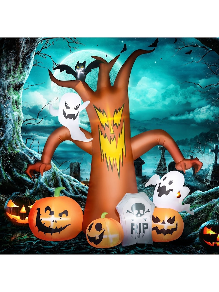 Homcom Orange 7.9FT Halloween Inflatable Ghost Tree with LEDs - Image 1 of 6 Homcom Orange 7.9FT Halloween Inflatable Ghost Tree with LEDs - Image 1 of 6