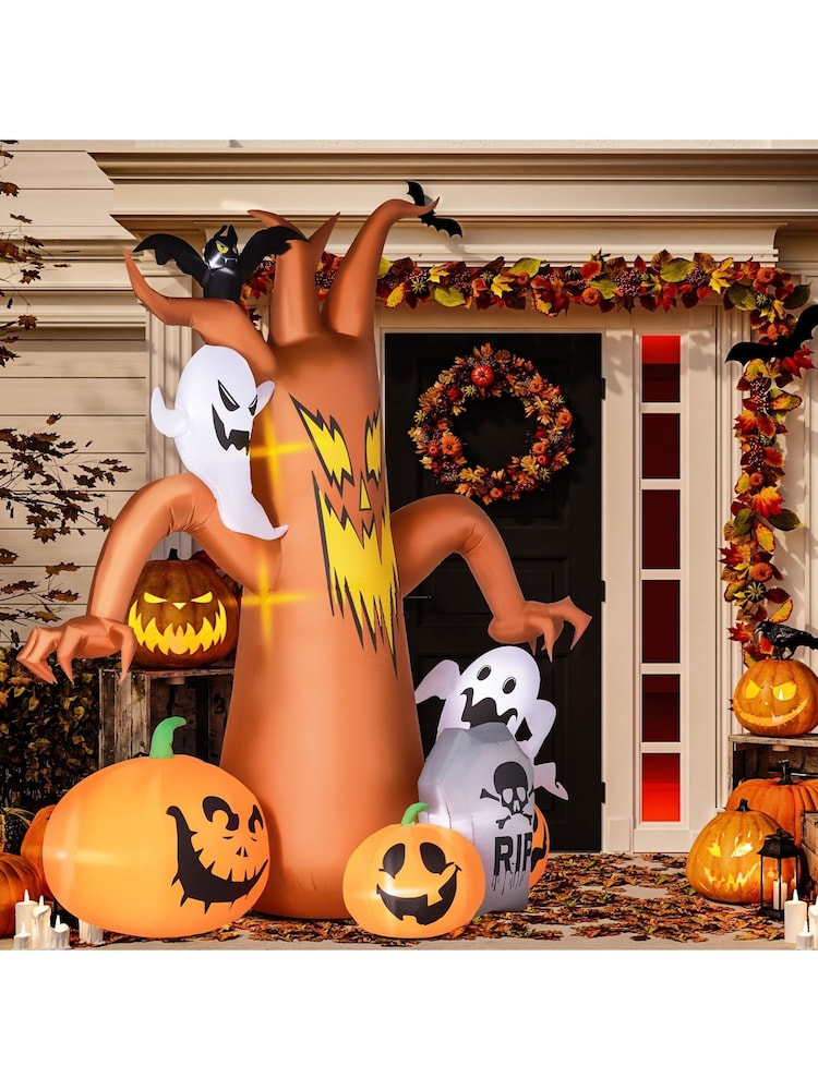 Homcom Orange 7.9FT Halloween Inflatable Ghost Tree with LEDs - Image 2 of 6 Homcom Orange 7.9FT Halloween Inflatable Ghost Tree with LEDs - Image 2 of 6