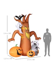 Homcom Orange 7.9FT Halloween Inflatable Ghost Tree with LEDs - Image 3 of 6