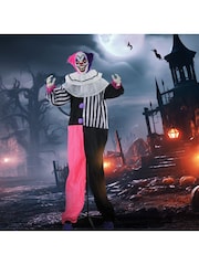 Homcom Black 173cm Halloween Animated Laughing Clown with Sound - Image 1 of 6