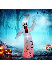 Homcom White 11.8FT Halloween Inflatable Spooky Ghost with LEDS - Image 1 of 6