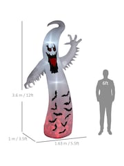 Homcom White 11.8FT Halloween Inflatable Spooky Ghost with LEDS - Image 3 of 6