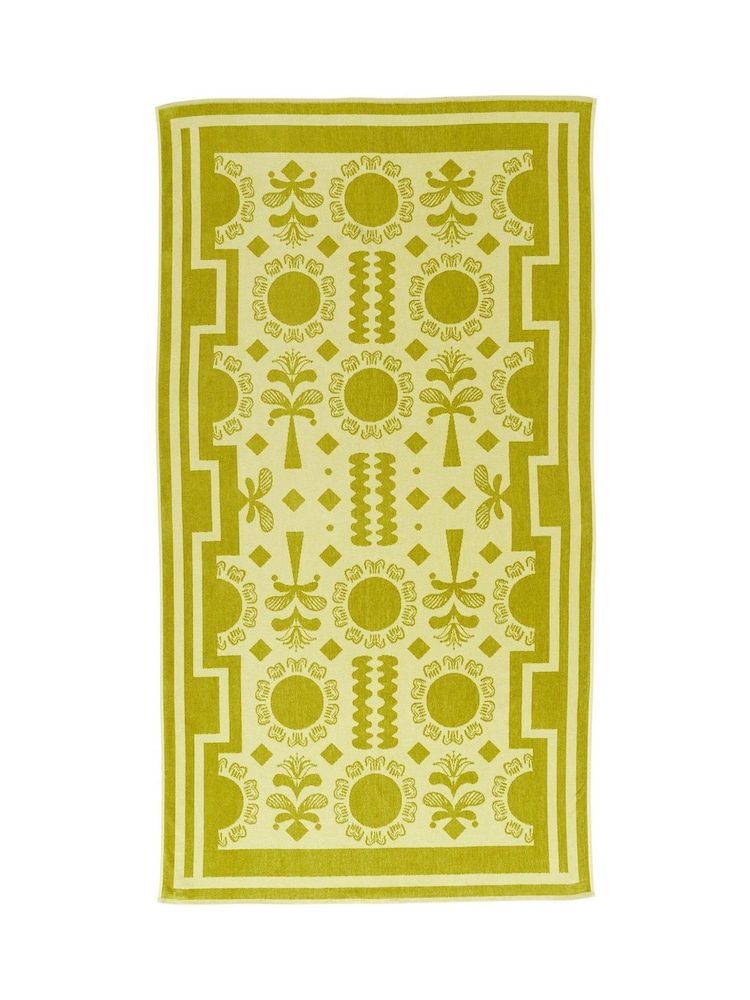 Christy Lime Green Amalfi Mediterranean 100% Cotton Beach Towel - Image 5 of 5