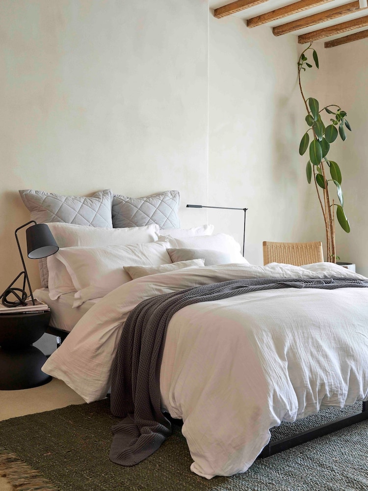 Christy White Soft Relaxed Cotton Duvet Set - Image 1 of 6 Christy White Soft Relaxed Cotton Duvet Set - Image 1 of 6